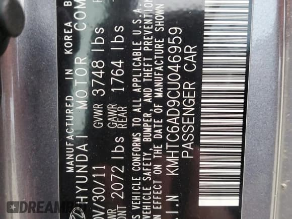 ✅ 2012 Hyundai Veloster w/Red Int • VIN: KMHTC6AD9CU046959 • Lot: 83372544. Wystawiony na Copart z przebiegiem 127 380 mil. Bezpłatny archiwum sprzedaży aukcyjnych z USA i szczegółowy raport historii pojazdu na DreamBid. Zdjęcie 12.