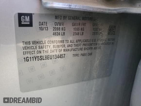 ✅ 2014 Chevrolet Impala LS • VIN: 1G11Y5SL8EU134457 • Лот: 72443194. Опубликован ранее на Copart с пробегом Не указан. Бесплатный доступ к архиву аукционных продаж из США и подробный отчёт об истории автомобиля на DreamBid. Изображение 12.