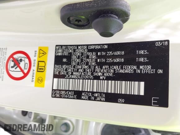 ✅ 2018 Lexus NX 300 • VIN: JTJYARBZXJ2109195 • Lot: 42045698. Listed on IAAI with 41,583 mi. Free auction sales archive from the USA and detailed vehicle history report at DreamBid. Image 9.