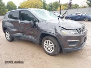 ✅ 2018 Jeep Compass Sport • VIN: 3C4NJCAB1JT123198 • Lot: 43442152. Listed on IAAI with 75,554 mi. Free auction sales archive from the USA and detailed vehicle history report at DreamBid. Image 1.