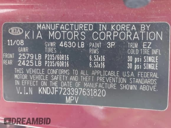 ✅ 2009 Kia Sportage EX • VIN: KNDJF723397631820 • Лот: 43910049. Опубликован ранее на IAAI с пробегом 158 848 миль. Бесплатный доступ к архиву аукционных продаж из США и подробный отчёт об истории автомобиля на DreamBid. Изображение 9.