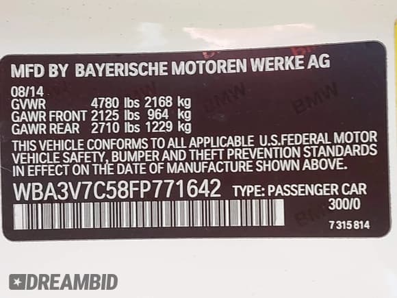 ✅ 2015 BMW 4 Series 428i • VIN: WBA3V7C58FP771642 • Лот: 42524828. Опубликован ранее на IAAI с пробегом 64 440 миль. Бесплатный доступ к архиву аукционных продаж из США и подробный отчёт об истории автомобиля на DreamBid. Изображение 9.