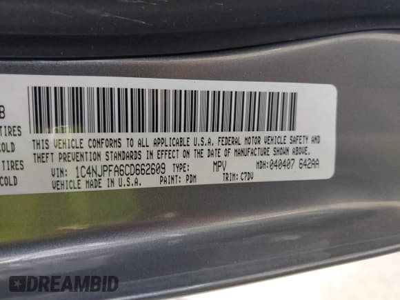 ✅ 2012 Jeep Patriot Latitude • VIN: 1C4NJPFA6CD662609 • Lot: 43213043. Wystawiony na IAAI z przebiegiem 218 708 mil. Bezpłatny archiwum sprzedaży aukcyjnych z USA i szczegółowy raport historii pojazdu na DreamBid. Zdjęcie 9.
