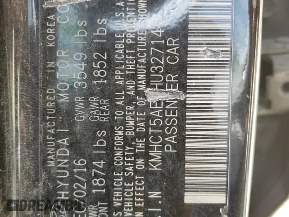 ✅ 2017 Hyundai Accent SE • VIN: KMHCT5AEXHU327145 • Лот: 74578694. Опубликован ранее на Copart с пробегом Не указан. Бесплатный доступ к архиву аукционных продаж из США и подробный отчёт об истории автомобиля на DreamBid. Изображение 12.