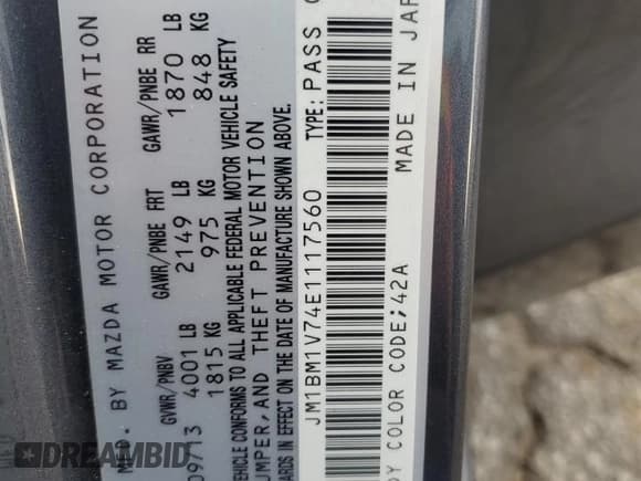 ✅ 2014 Mazda 3 i Touring • VIN: JM1BM1V74E1117560 • Лот: 91259075. Опубликован ранее на Copart с пробегом 97 657 миль. Бесплатный доступ к архиву аукционных продаж из США и подробный отчёт об истории автомобиля на DreamBid. Изображение 12.