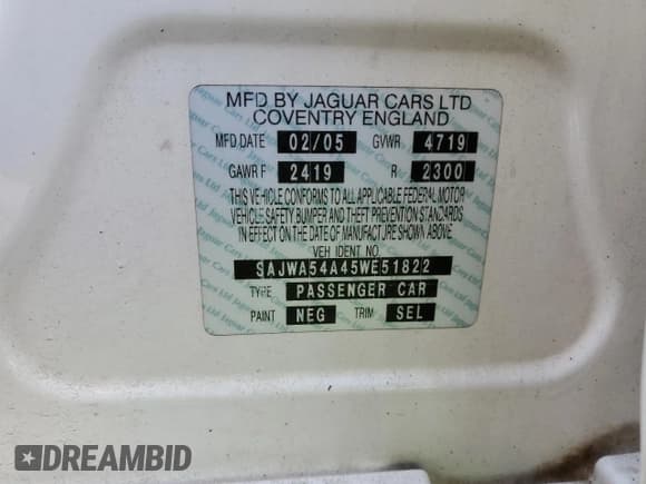 ✅ 2005 Jaguar X-Type 3.0L • VIN: SAJWA54A45WE51822 • Лот: 45233995. Опубликован ранее на Copart с пробегом 120 336 миль. Бесплатный доступ к архиву аукционных продаж из США и подробный отчёт об истории автомобиля на DreamBid. Изображение 12.