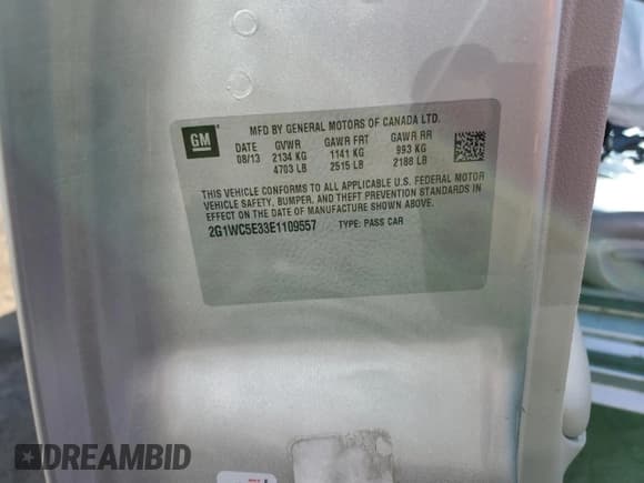 ✅ 2014 Chevrolet Impala LTZ • VIN: 2G1WC5E33E1109557 • Лот: 81332164. Опубликован ранее на Copart с пробегом 116 437 миль. Бесплатный доступ к архиву аукционных продаж из США и подробный отчёт об истории автомобиля на DreamBid. Изображение 12.