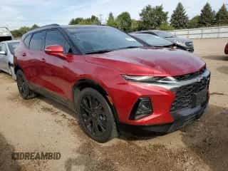 2022 Chevrolet Blazer RS with VIN 3GNKBKRS9NS140154, listed as a Copart auction lot 71119914 with 34,624 mi miles and Salvage title. Bid and sale history available at DreamBid. Image 4.