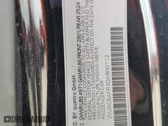 ✅ 2013 Audi RS 5 • VIN: WUAC6AFR3DA900112 • Лот: 81105915. Опубликован ранее на Copart с пробегом 56 936 миль. Бесплатный доступ к архиву аукционных продаж из США и подробный отчёт об истории автомобиля на DreamBid. Изображение 12.