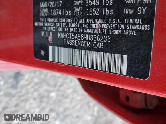 ✅ 2017 Hyundai Accent SE • VIN: KMHCT5AE8HU336233 • Лот: 69039074. Опубликован ранее на Copart с пробегом 90 483 миль. Бесплатный доступ к архиву аукционных продаж из США и подробный отчёт об истории автомобиля на DreamBid. Изображение 12.