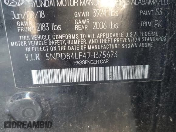 ✅ 2018 Hyundai Elantra SEL • VIN: 5NPD84LF4JH375623 • Lot: 89582225. Wystawiony na Copart z przebiegiem 101 981 mil. Bezpłatny archiwum sprzedaży aukcyjnych z USA i szczegółowy raport historii pojazdu na DreamBid. Zdjęcie 13.