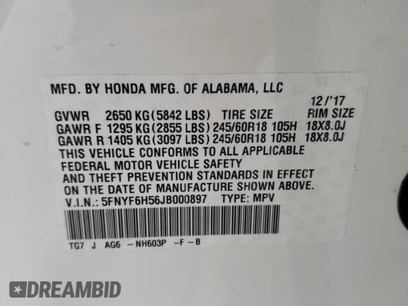 ✅ 2018 Honda Pilot EX-L • VIN: 5FNYF6H56JB000897 • Лот: 86501855. Опубликован ранее на Copart с пробегом 88 626 миль. Бесплатный доступ к архиву аукционных продаж из США и подробный отчёт об истории автомобиля на DreamBid. Изображение 13.