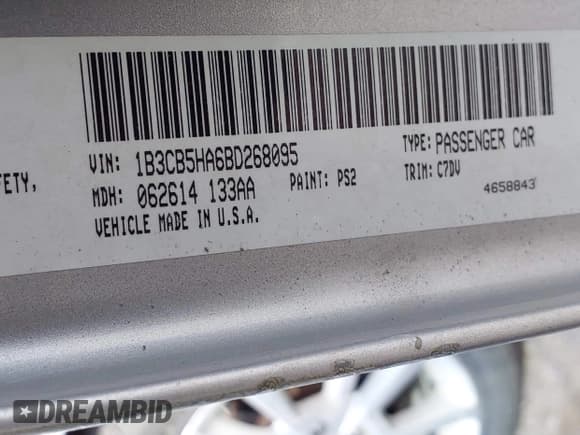 ✅ 2011 Dodge Caliber Heat • VIN: 1B3CB5HA6BD268095 • Lot: 43635863. Listed on IAAI with 222,849 mi. Free auction sales archive from the USA and detailed vehicle history report at DreamBid. Image 9.