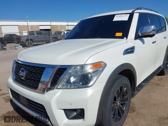 ✅ 2017 Nissan Armada Platinum • VIN: JN8AY2NE7H9704107 • Lot: 43498173. Listed on IAAI with 109,700 mi. Free auction sales archive from the USA and detailed vehicle history report at DreamBid. Image 6.