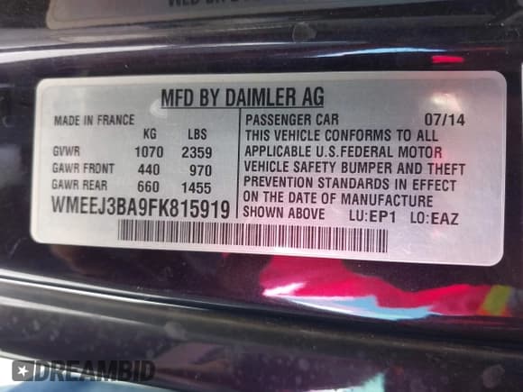 ✅ 2015 Smart fortwo Passion • VIN: WMEEJ3BA9FK815919 • Lot: 43585374. Wystawiony na IAAI z przebiegiem 84 599 mil. Bezpłatny archiwum sprzedaży aukcyjnych z USA i szczegółowy raport historii pojazdu na DreamBid. Zdjęcie 9.