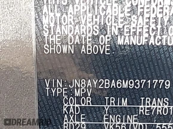 ✅ 2021 Nissan Armada SL • VIN: JN8AY2BA6M9371779 • Лот: 43143803. Опубликован ранее на IAAI с пробегом 162 375 миль. Бесплатный доступ к архиву аукционных продаж из США и подробный отчёт об истории автомобиля на DreamBid. Изображение 9.