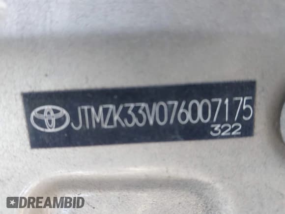 ✅ 2007 Toyota RAV4 • VIN: JTMZK33V076007175 • Лот: 43584972. Опубликован ранее на IAAI с пробегом 142 474 миль. Бесплатный доступ к архиву аукционных продаж из США и подробный отчёт об истории автомобиля на DreamBid. Изображение 9.