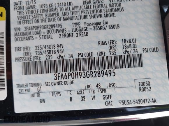 ✅ 2016 Ford Fusion SE • VIN: 3FA6P0H93GR289495 • Lot: 43692519. Wystawiony na IAAI z przebiegiem 61 153 mil. Bezpłatny archiwum sprzedaży aukcyjnych z USA i szczegółowy raport historii pojazdu na DreamBid. Zdjęcie 9.