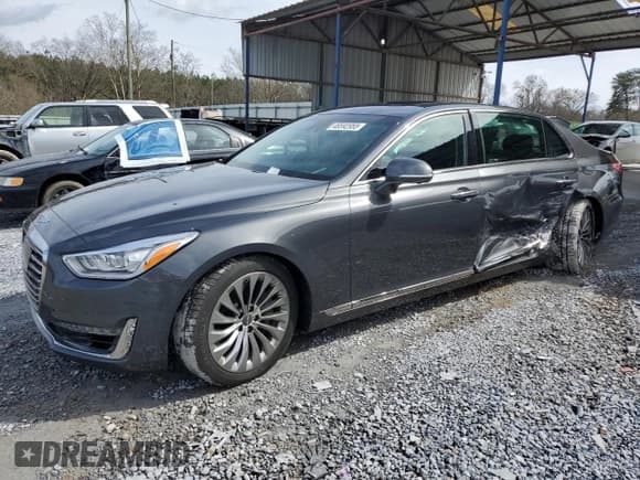 ✅ 2018 Genesis G90 Premium • VIN: KMHG34JA9JU043262 • Лот: 48592955. Опубликован ранее на Copart с пробегом 75 614 миль. Бесплатный доступ к архиву аукционных продаж из США и подробный отчёт об истории автомобиля на DreamBid. Изображение 1.