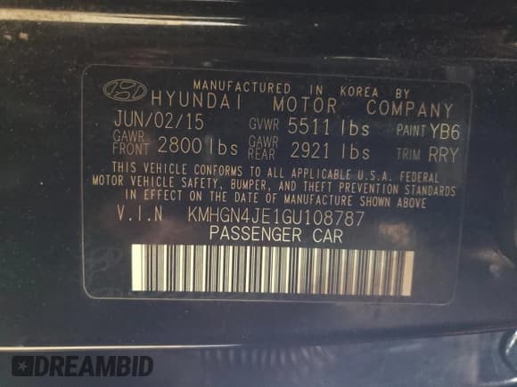 ✅ 2016 Hyundai Genesis 3.8L • VIN: KMHGN4JE1GU108787 • Lot: 43016195. Wystawiony na Copart z przebiegiem 178 525 mil. Bezpłatny archiwum sprzedaży aukcyjnych z USA i szczegółowy raport historii pojazdu na DreamBid. Zdjęcie 12.