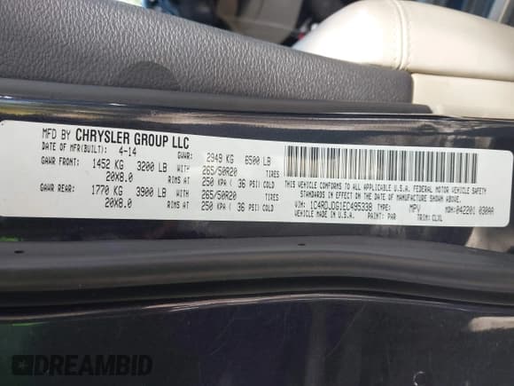 ✅ 2014 Dodge Durango Limited • VIN: 1C4RDJDG1EC495338 • Лот: 43491712. Опубликован ранее на IAAI с пробегом 177 588 миль. Бесплатный доступ к архиву аукционных продаж из США и подробный отчёт об истории автомобиля на DreamBid. Изображение 9.