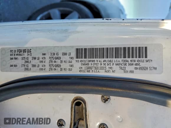 ✅ 2016 Ram 1500 Tradesman • VIN: 1C6RR6FT9GS133315 • Lot: 96354805. Wystawiony na Copart z przebiegiem 226 796 mil. Bezpłatny archiwum sprzedaży aukcyjnych z USA i szczegółowy raport historii pojazdu na DreamBid. Zdjęcie 12.