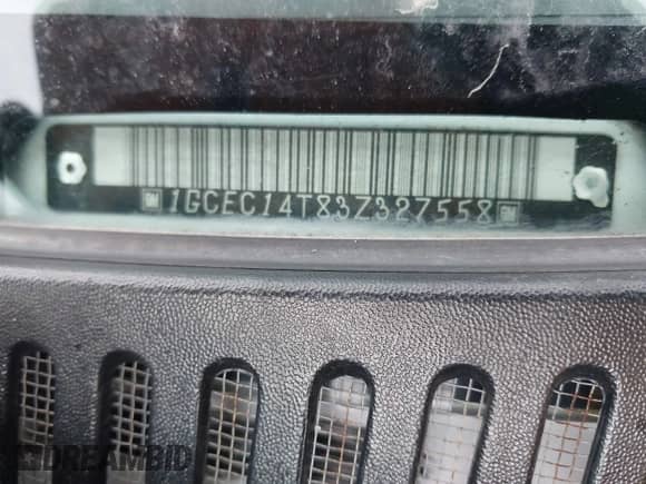 2003 Chevrolet Silverado 1500 LS с VIN 1GCEC14T83Z327558, выставлен на аукционе IAAI как лот 42832023 с пробегом 236 494 миль миль и . История ставок и продаж доступна на DreamBid. Изображение 9.