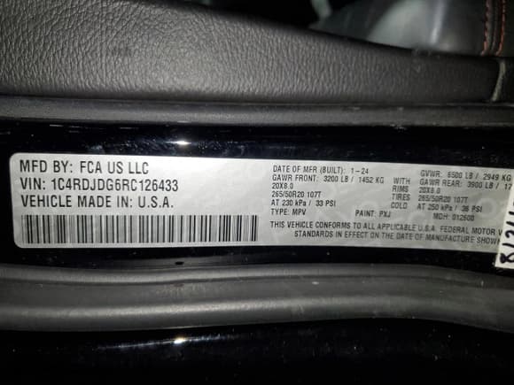 ✅ 2024 Dodge Durango GT Plus • VIN: 1C4RDJDG6RC126433 • Lot: 92729585. Wystawiony na Copart z przebiegiem 44 958 mil. Bezpłatny archiwum sprzedaży aukcyjnych z USA i szczegółowy raport historii pojazdu na DreamBid. Zdjęcie 13.