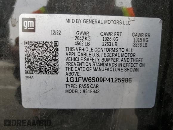 ✅ 2023 Chevrolet Bolt EV 1LT • VIN: 1G1FW6S09P4125986 • Lot: 43266075. Wystawiony na Copart z przebiegiem 16 203 mil. Bezpłatny archiwum sprzedaży aukcyjnych z USA i szczegółowy raport historii pojazdu na DreamBid. Zdjęcie 12.