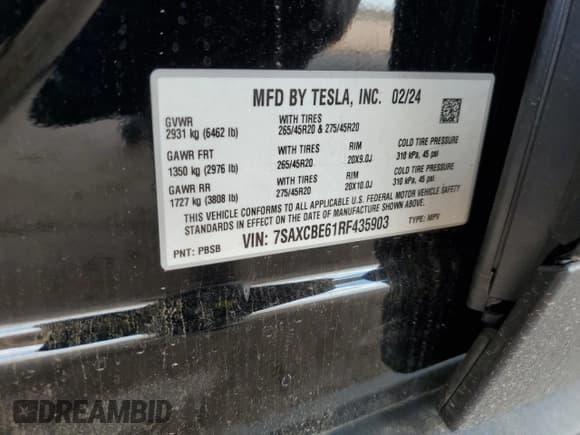 ✅ 2024 Tesla Model X Plaid • VIN: 7SAXCBE61RF435903 • Lot: 80547815. Wystawiony na Copart z przebiegiem 18 005 mil. Bezpłatny archiwum sprzedaży aukcyjnych z USA i szczegółowy raport historii pojazdu na DreamBid. Zdjęcie 13.