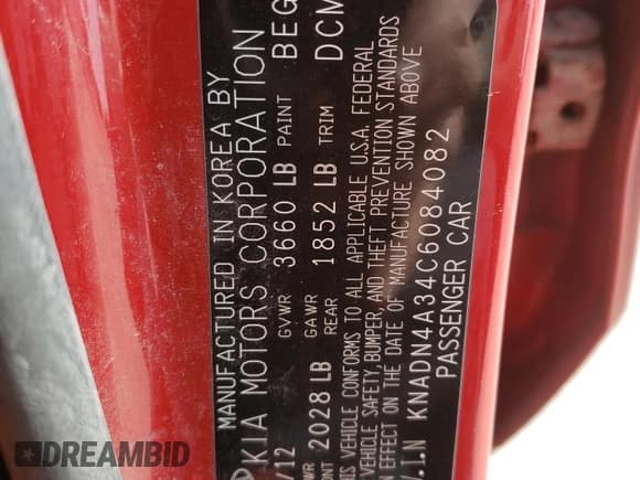 ✅ 2012 Kia Rio EX • VIN: KNADN4A34C6084082 • Лот: 47410235. Опубликован ранее на Copart с пробегом 107 440 миль. Бесплатный доступ к архиву аукционных продаж из США и подробный отчёт об истории автомобиля на DreamBid. Изображение 14.