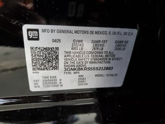 ✅ 2025 Chevrolet Blazer RS • VIN: 3GNKBKRS5SS212883 • Lot: 60678885. Listed on Copart with 164 mi. Free auction sales archive from the USA and detailed vehicle history report at DreamBid. Image 12.