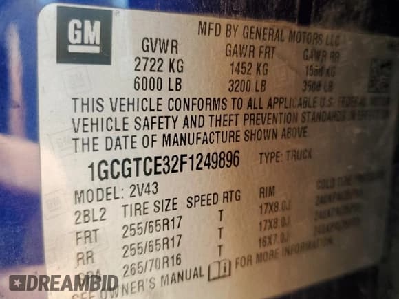 ✅ 2015 Chevrolet Colorado 4WD Z71 • VIN: 1GCGTCE32F1249896 • Лот: 86664425. Опубликован ранее на Copart с пробегом 113 623 миль. Бесплатный доступ к архиву аукционных продаж из США и подробный отчёт об истории автомобиля на DreamBid. Изображение 12.