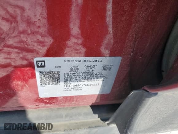 ✅ 2022 Chevrolet Bolt EV 2LT • VIN: 1G1FX6S0XN4106213 • Lot: 44471335. Wystawiony na Copart z przebiegiem 19 674 mil. Bezpłatny archiwum sprzedaży aukcyjnych z USA i szczegółowy raport historii pojazdu na DreamBid. Zdjęcie 13.