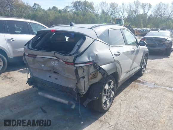 2025 Hyundai Kona SEL with VIN KM8HB3AB1SU235481, listed as a IAAI auction lot 43586265 with 25,640 mi miles and . Bid and sale history available at DreamBid. Image 4.