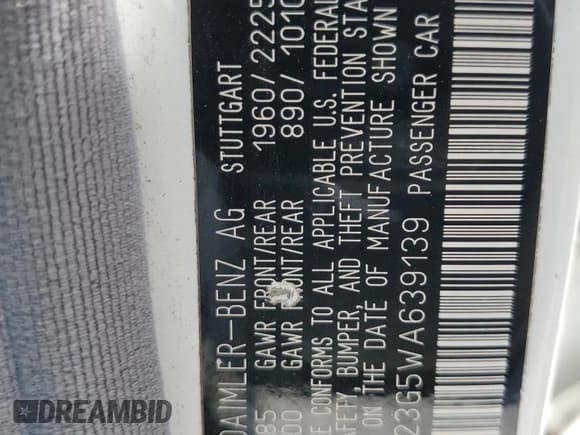 ✅ 1998 Mercedes-Benz C 230/260/280/320 • VIN: WDBHA23G5WA639139 • Lot: 47407925. Listed on Copart with Not provided. Free auction sales archive from the USA and detailed vehicle history report at DreamBid. Image 12.