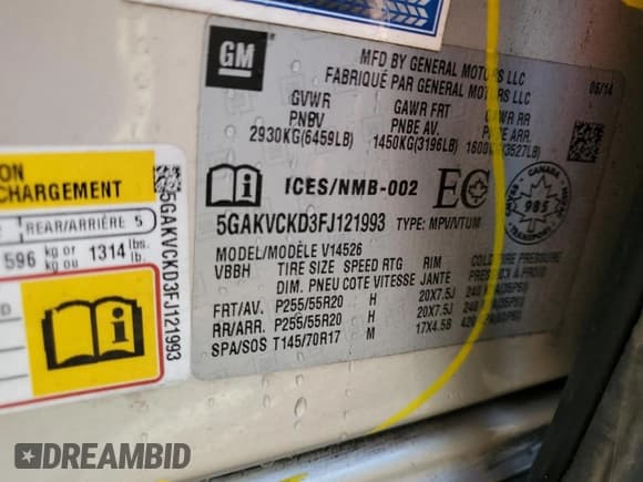 ✅ 2015 Buick Enclave Premium • VIN: 5GAKVCKD3FJ121993 • Lot: 84564855. Wystawiony na Copart z przebiegiem 163 224 mil. Bezpłatny archiwum sprzedaży aukcyjnych z USA i szczegółowy raport historii pojazdu na DreamBid. Zdjęcie 13.