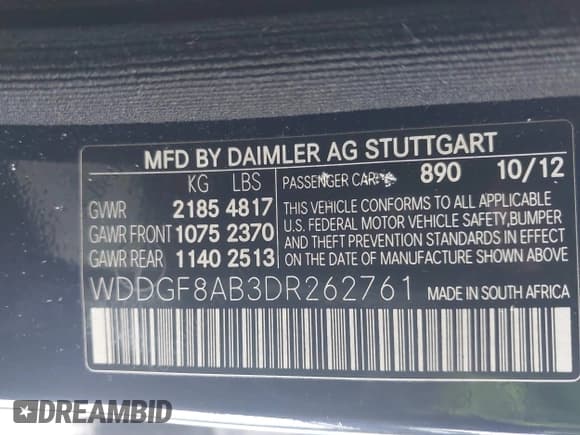 ✅ 2013 Mercedes-Benz C 300 Sport • VIN: WDDGF8AB3DR262761 • Lot: 41310928. Listed on IAAI with 104,396 mi. Free auction sales archive from the USA and detailed vehicle history report at DreamBid. Image 9.