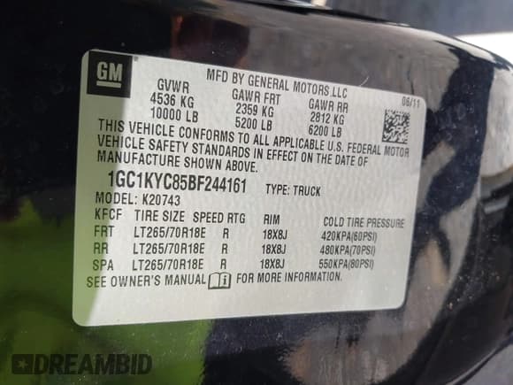 ✅ 2011 Chevrolet Silverado 2500HD LTZ • VIN: 1GC1KYC85BF244161 • Лот: 43058557. Опубликован ранее на IAAI с пробегом 261 546 миль. Бесплатный доступ к архиву аукционных продаж из США и подробный отчёт об истории автомобиля на DreamBid. Изображение 9.