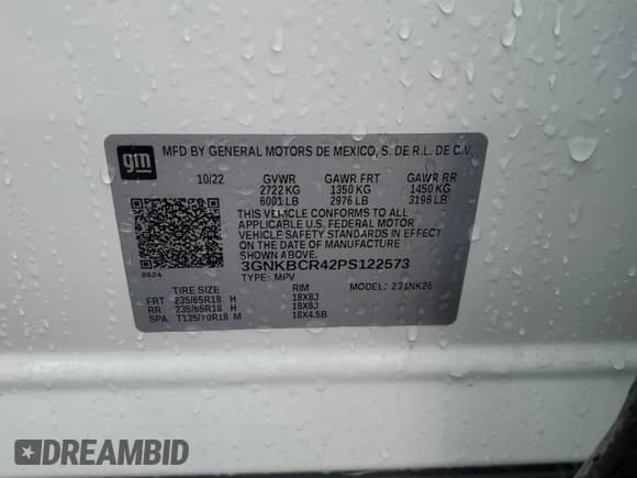 ✅ 2023 Chevrolet Blazer LT • VIN: 3GNKBCR42PS122573 • Lot: 93848285. Wystawiony na Copart z przebiegiem 44 182 mil. Bezpłatny archiwum sprzedaży aukcyjnych z USA i szczegółowy raport historii pojazdu na DreamBid. Zdjęcie 13.