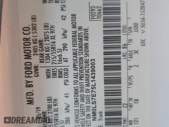 ✅ 2020 Ford Transit Connect XL • VIN: NM0LS7E75L1439003 • Лот: 92639725. Опубликован ранее на Copart с пробегом 110 517 миль. Бесплатный доступ к архиву аукционных продаж из США и подробный отчёт об истории автомобиля на DreamBid. Изображение 12.