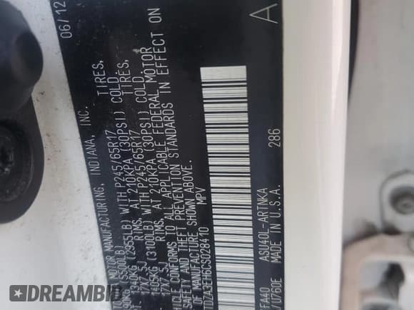 ✅ 2012 Toyota Highlander • VIN: 5TDZA3EH6CS028410 • Лот: 81964595. Опубликован ранее на Copart с пробегом Не указан. Бесплатный доступ к архиву аукционных продаж из США и подробный отчёт об истории автомобиля на DreamBid. Изображение 13.