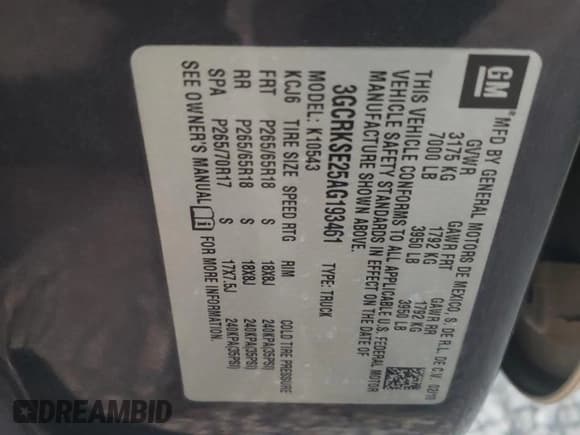 ✅ 2010 Chevrolet Silverado 1500 • VIN: 3GCRKSE25AG193461 • Лот: 80661854. Опубликован ранее на Copart с пробегом 174 434 миль. Бесплатный доступ к архиву аукционных продаж из США и подробный отчёт об истории автомобиля на DreamBid. Изображение 12.