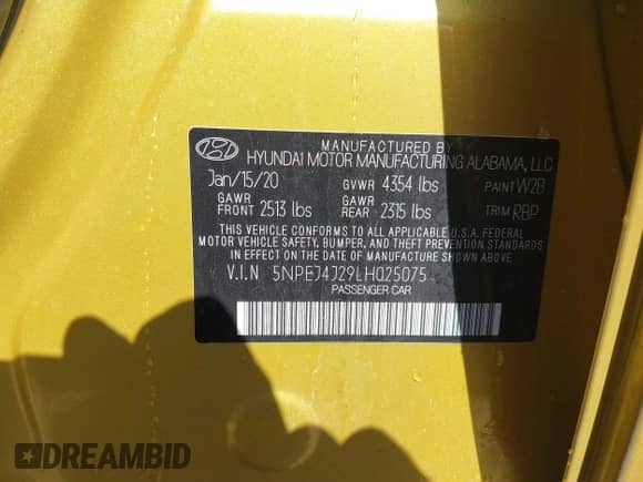 2020 Hyundai Sonata SEL Plus z VIN 5NPEJ4J29LH025075, wystawiony jako IAAI lot #43298359 z przebiegiem 47 873 mil mil oraz . Historia ofert i sprzedaży dostępna na DreamBid. Obrazek 9.