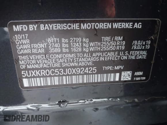 ✅ 2018 BMW X5 xDrive35i • VIN: 5UXKR0C53J0X92425 • Lot: 43709983. Listed on IAAI with 66,776 mi. Free auction sales archive from the USA and detailed vehicle history report at DreamBid. Image 9.