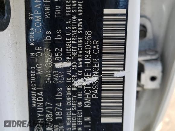 ✅ 2017 Hyundai Accent SE • VIN: KMHCT4AE1HU340568 • Лот: 60994693. Опубликован ранее на Copart с пробегом 61 941 миль. Бесплатный доступ к архиву аукционных продаж из США и подробный отчёт об истории автомобиля на DreamBid. Изображение 12.