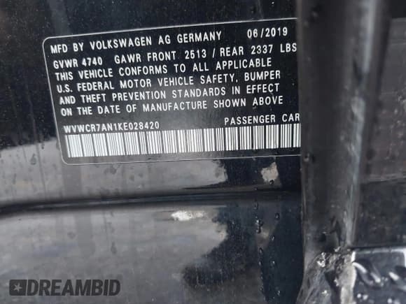 ✅ 2019 Volkswagen Arteon SEL • VIN: WVWCR7AN1KE028420 • Лот: 42635354. Опубликован ранее на IAAI с пробегом 143 819 миль. Бесплатный доступ к архиву аукционных продаж из США и подробный отчёт об истории автомобиля на DreamBid. Изображение 9.