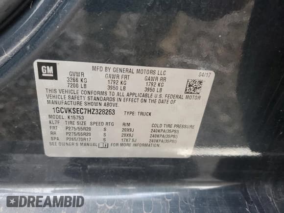 ✅ 2017 Chevrolet Silverado 1500 LTZ • VIN: 1GCVKSEC7HZ328263 • Лот: 73915863. Опубликован ранее на Copart с пробегом 59 790 миль. Бесплатный доступ к архиву аукционных продаж из США и подробный отчёт об истории автомобиля на DreamBid. Изображение 13.