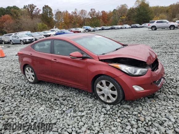 ✅ 2012 Hyundai Elantra GLS • VIN: KMHDH4AE2CU301731 • Lot: 89919035. Listed on Copart with 309,612 mi. Free auction sales archive from the USA and detailed vehicle history report at DreamBid. Image 4.