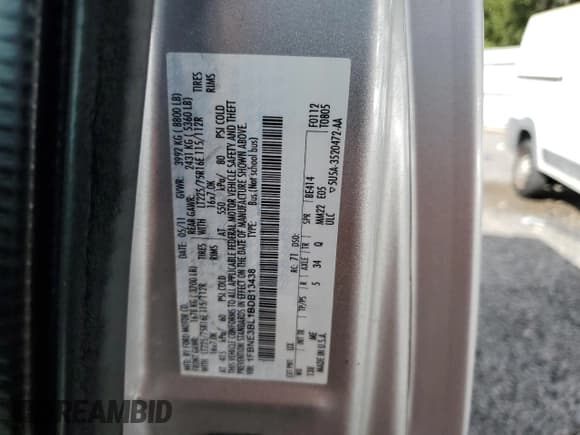 ✅ 2011 Ford Econoline Passenger XL • VIN: 1FBNE3BL1BDB13438 • Lot: 84416395. Listed on Copart with 84,859 mi. Free auction sales archive from the USA and detailed vehicle history report at DreamBid. Image 13.